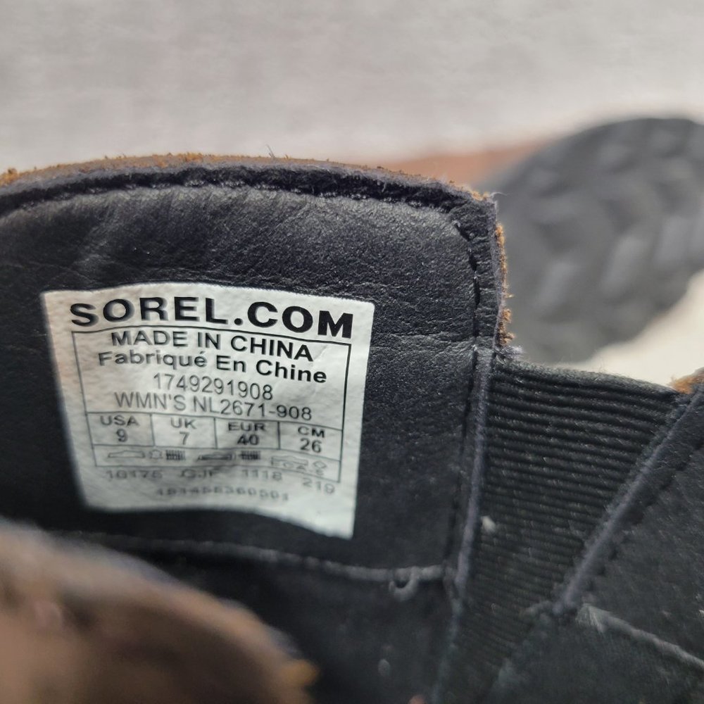 Sorel Emelie Women's Size US 9 Brown Leather Waterproof Round Toe Chelsea Boots - Picture 12 of 12